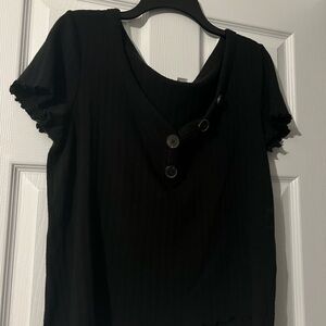 American Eagle Black Blouse with Buttons